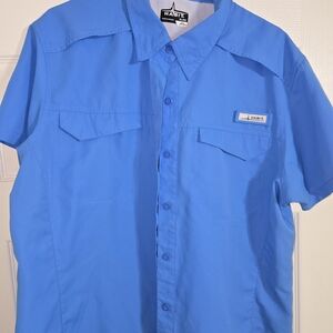 Habitat Men's Vibrant Blue Casual Button Down Shirt